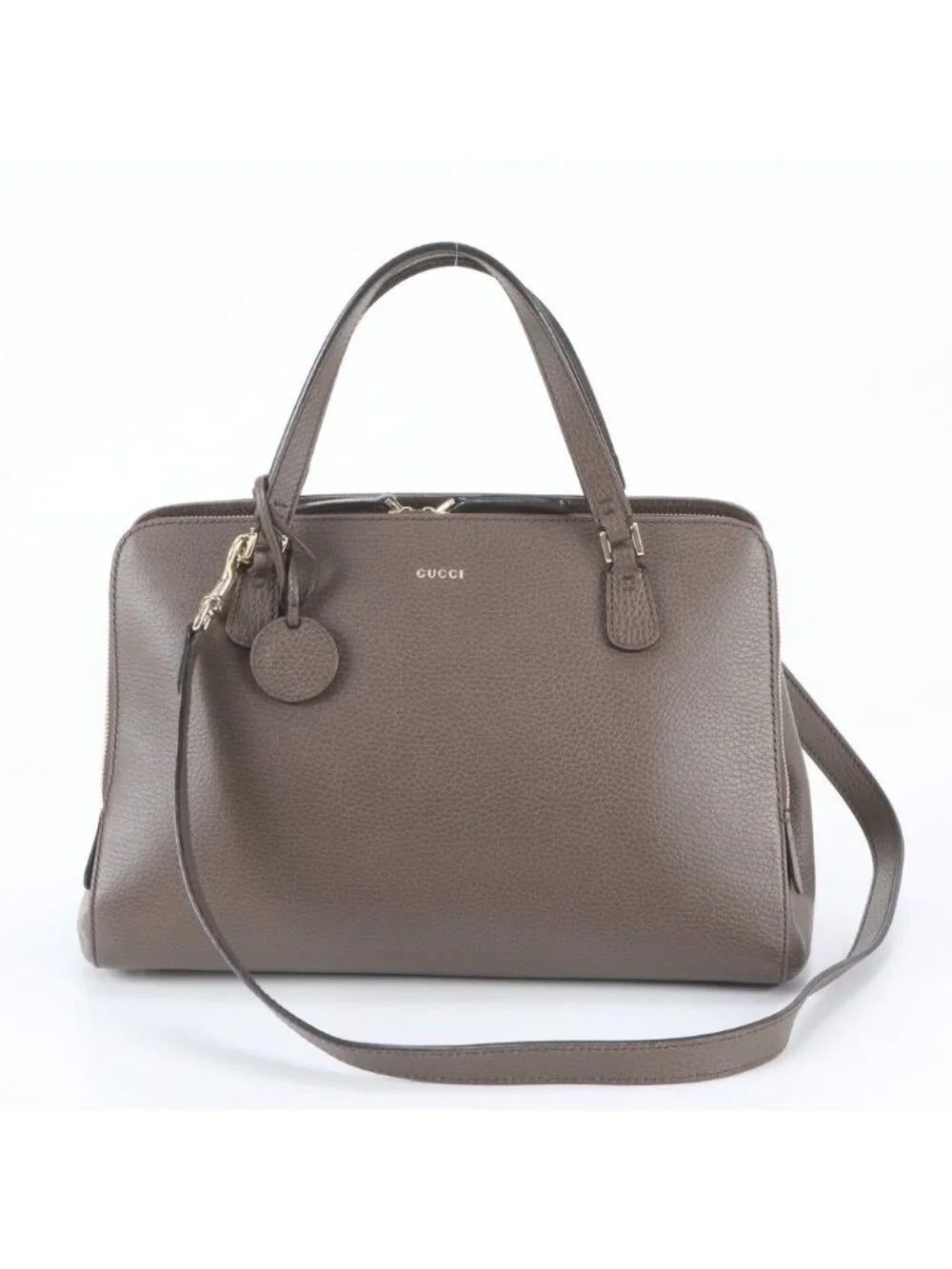 Gucci Leather 2-Way Shoulder Bag Crossbody Hand Tote Brown